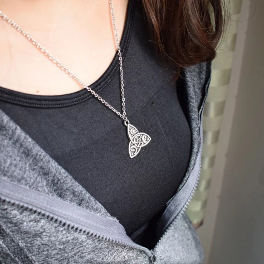 AVAILABLE IN ANOTHER LISTING Triquetra Sun Moon Stars Pentacle Necklace - Picture 2 of 9